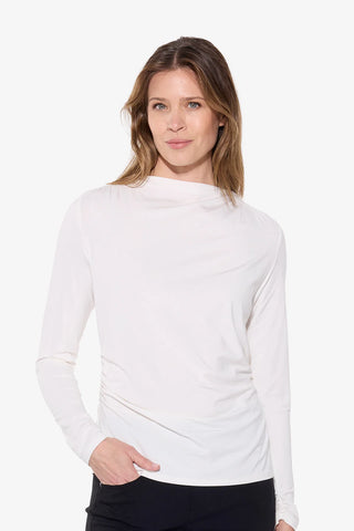 Beddome Shirred Winter White Bamboo Top