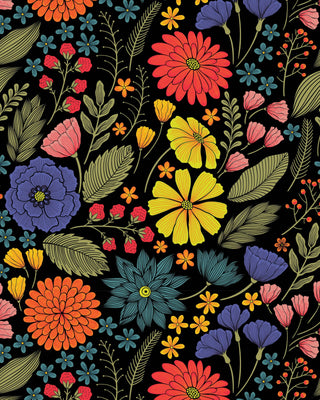 Poplin & Co. Black Floral Boho Mini