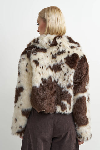 Astrid Faux Fur Brown & White Bomber