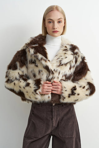 Astrid Faux Fur Brown & White Bomber