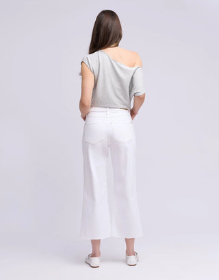 Yoga Denim Oprah White Wide Crop Jean