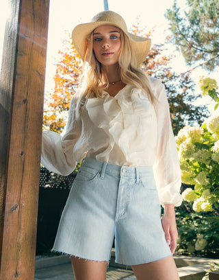 Yoga Denim Lesley Pinstripe Jean Short