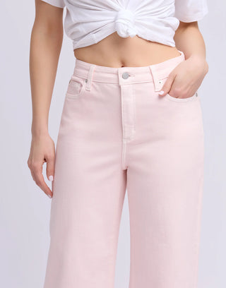 Yoga Denim Maya Lily Wide Leg Jean in Light Pink