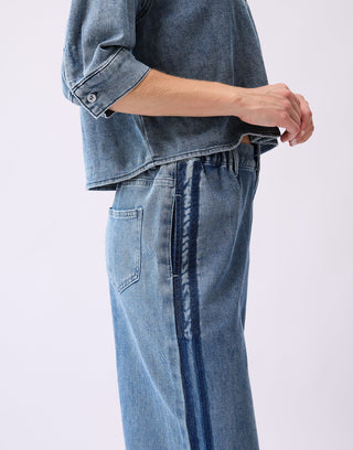 Yoga Denim Featherweight Lily Wide Leg in Alpine