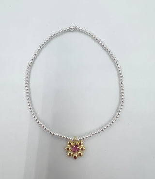 Saskia DeVries Holiday Silver Vintage Flower Bracelet