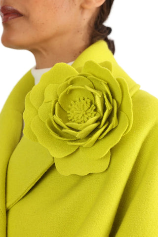 Ste Marg Scot Large Peony Brooch: Perfect Chartreuse