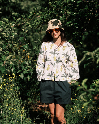 Poplin & Co. Puff Sleeve Banana Blouse