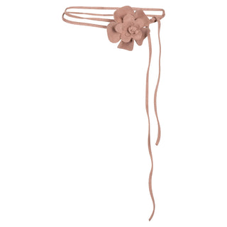 Astrid Pink Suede Flower Belt