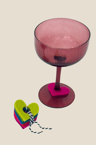 Ste. Marg Scot Wool Heart Wine Charms