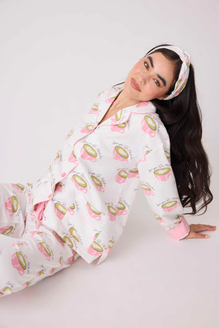 PJ Salvage Flannel PJ Set: Love U So Matcha!