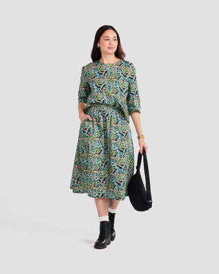 Poplin & Co Winter 3/4 Sleeve Birds Blouse