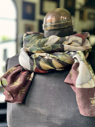 Market of Stars Fleur De Lune Scarf with Floral Print & Bees