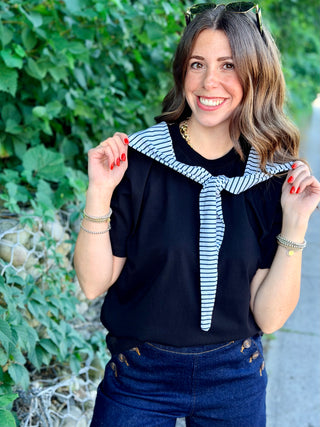 Anaz French Girl Scarf Tee