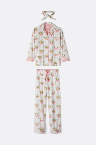 PJ Salvage Flannel PJ Set: Love U So Matcha!