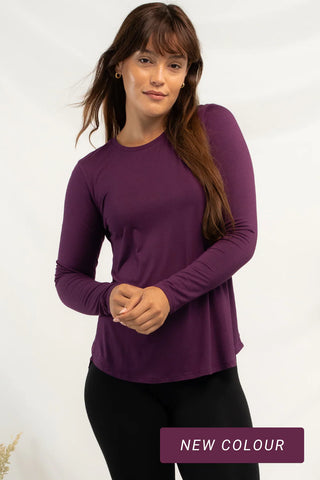 Terrera Bamboo Georgia Crew in Italian Plum