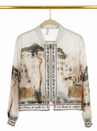 Take me to Italy Cream Scenic Bomber