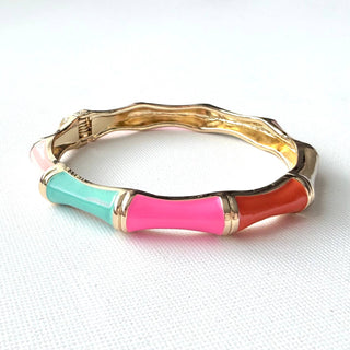 Hinged Summer Colours Enamel Bangle