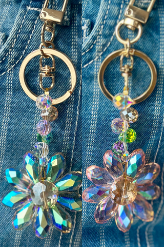 Jacqueline Kent Crystal Daisy Keychain / Bagcharm (2 colours)