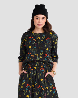 Poplin & Co Rainy Field 3/4 Sleeve Blouse