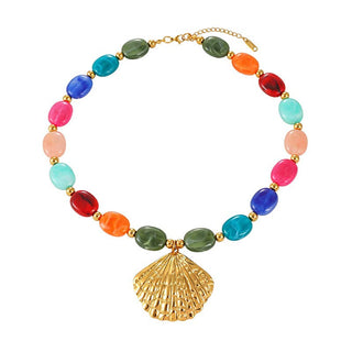 Shell Glass Bead Necklace