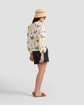 Poplin & Co. Puff Sleeve Banana Blouse