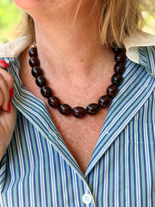 Pilgrim Still Necklace Brown & Gold