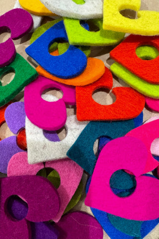 Ste. Marg Scot Wool Heart Wine Charms