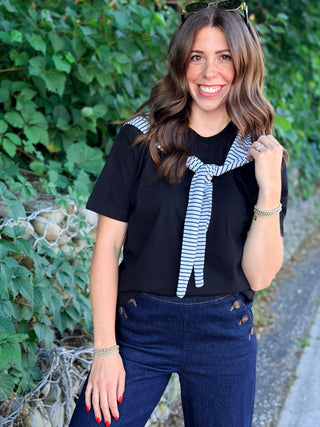 Anaz French Girl Scarf Tee