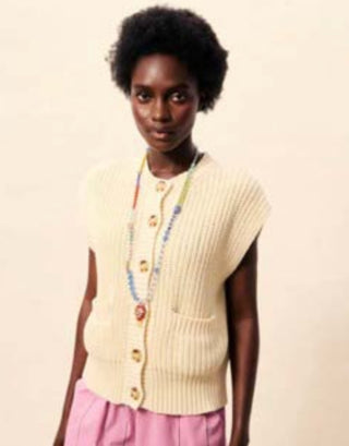FRNCH Natalie Sleeveless Cardigan