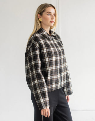 Brunette The Label Lightly Quilted Plaid Jacket