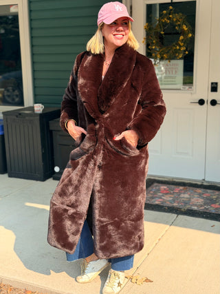 Lyla + Luxe Kate Full Length Faux Fur Coat