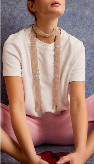 Editorial Scarf Fringe Necklace-Two Tone-100% recycled steel