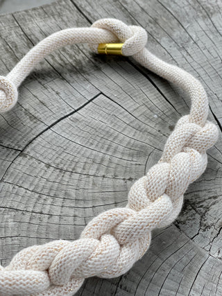 Mabel Knot Necklace in Ivory & Gold