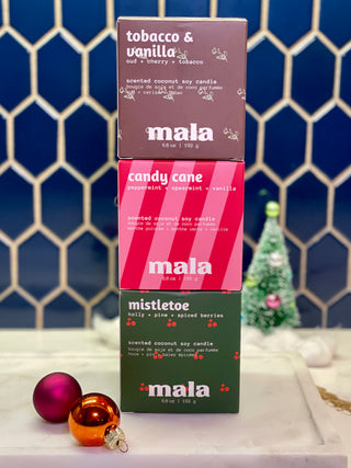 Mala Candy Cane Candle