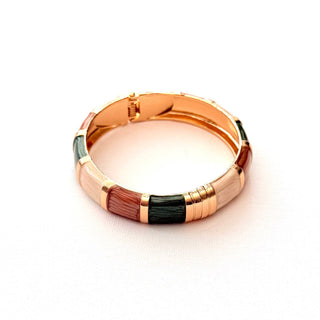 Green & Earthy Mix Enamel Hinged Cuff