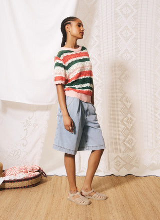 FRNCH Gelsomina Crochet Knit Tee