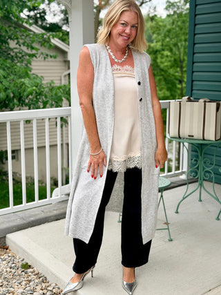 Echo Verde Duster Vest in Cloud White