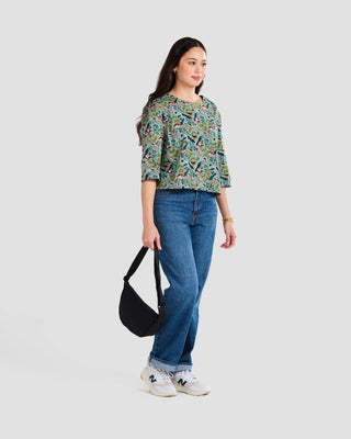 Poplin & Co Winter 3/4 Sleeve Birds Blouse