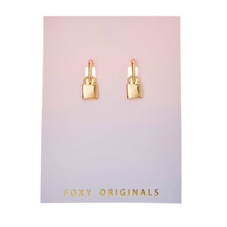 Foxy Originals Gold Lock Huggie Earrings