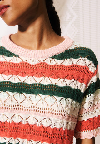 FRNCH Gelsomina Crochet Knit Tee