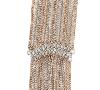 Editorial Scarf Fringe Necklace-Two Tone-100% recycled steel
