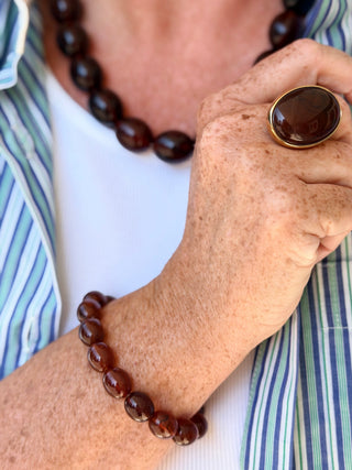 Pilgrim Still Ring in Gold & Brown