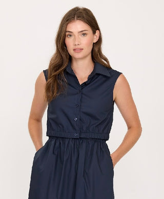 Pistache Polished Poplin Vest Top