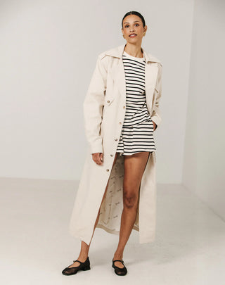 Brunette The Label Gold Button Trench