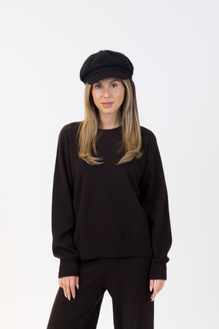 Lyla + Luxe Baker Boy Hat in Black
