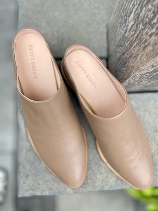 Poppy Barley Low-Down Heeled Mule in Biscotti