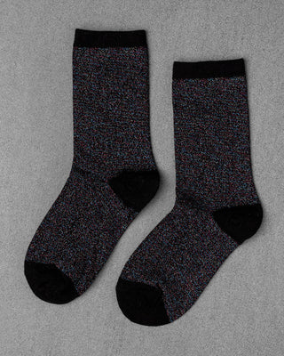 Unified Glitter Socks in Black Disco