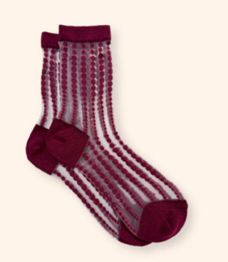 Unified Sheer Merlot Bubbles Socks
