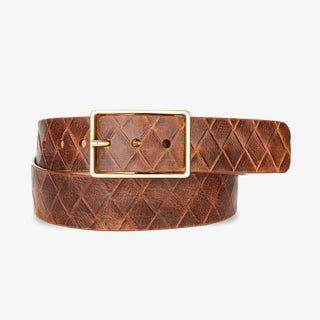 Brave Leather Caloe Brown Weave Belt