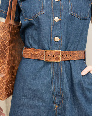 Brave Leather Caloe Brown Weave Belt
